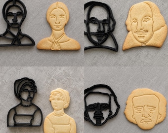 Juego de cortadores de galletas con temática literaria