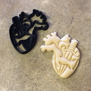 Anatomical Heart with dagger cookie cutter