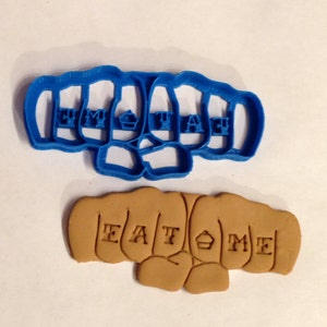 Knuckles "Eat Me" Tattoo Cookie Cutter 3D Printed