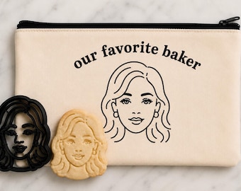 Cortadores de galletas personalizados con forma de cara y estuche