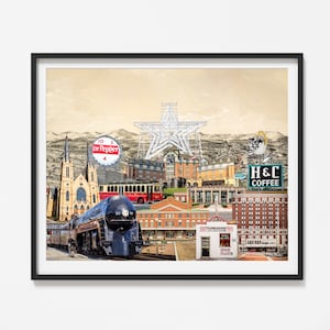 Roanoke Collage #2128, Roanoke Print, Roanoke, Star City