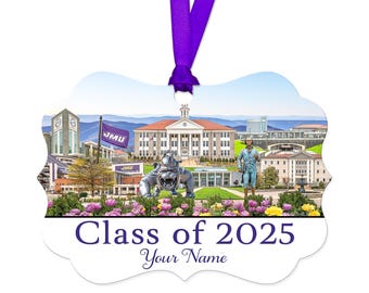 Custom Metal JMU  Ornament, JMU, James Madison, JMU Ornament,Harrisonburg