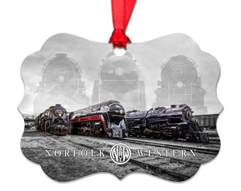 The Big 3  Ornament, 611 Ornament, 611, Locomotive Ornament, Norfolk and Western, 2156 Locomotive, 1218 Locomotive, J 611 Locomotive