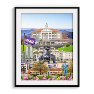 James Madison University Print – JMU Campus Wall Art for Graduation Gift JMU Art Print – JMU Wall Decor for Alumni & Students