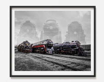 Big 3 Locomotive, J611, 1218, 2156 Locomotive, Steam Engine, Train, Train Print, N&W, Norfolk and Western