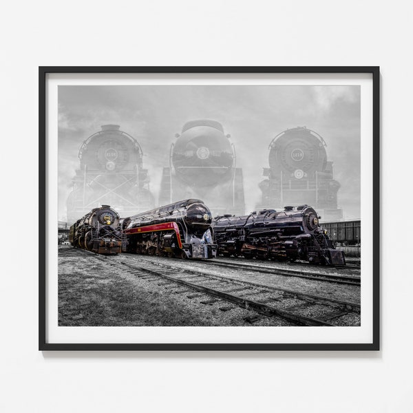 Big 3 Locomotive, J611, 1218, 2156 Locomotive, Steam Engine, Train, Train Print, N&W, Norfolk and Western