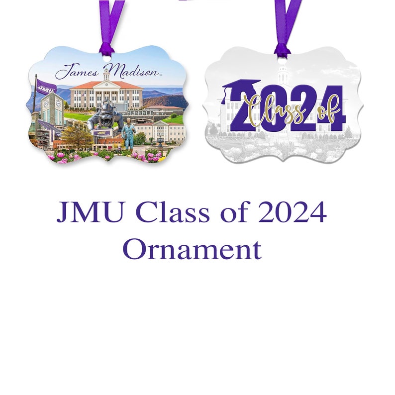 JMU Class of 2024 Benelux Ornament, JMU, James Madison, JMU Ornament