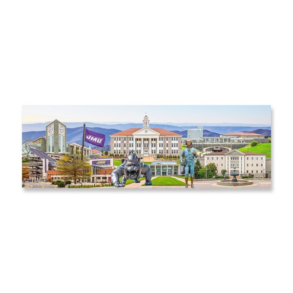 JMU Panorama, JMU Print, James Madison, Harrisonburg Print, JMU, James Madison Collage