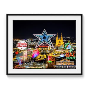 Roanoke Virginia Collage Print – Star City Landmarks Wall Decor, H&C Coffee, Texas Tavern, Hotel Roanoke