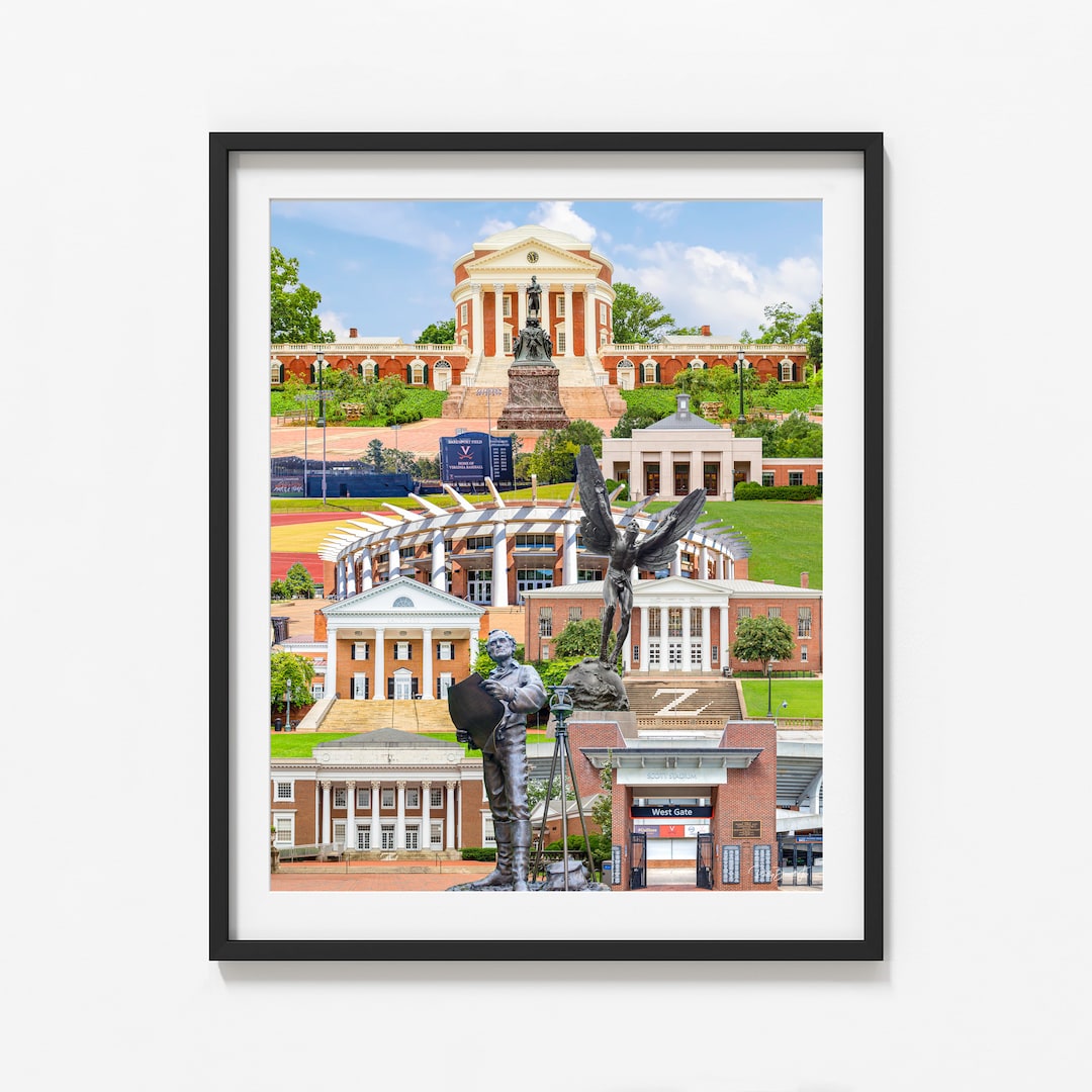Charlottesville, Charlottesville Print, Virginia, Thomas Jefferson, Collage Print, the Rotunda