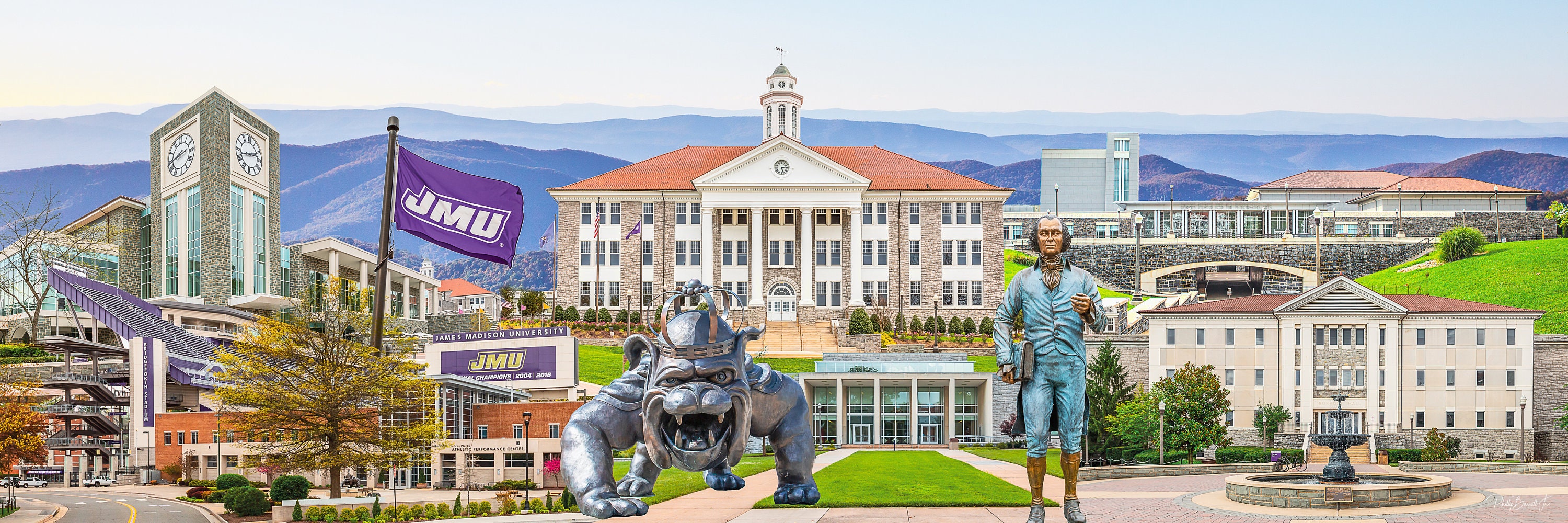 JMU Panorama, JMU Print, James Madison, Harrisonburg Print, JMU, James