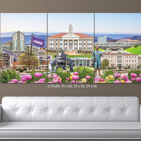 JMU 3 Piece Wall ART_3001, JMU Print, James Madison, Harrisonburg, Wall Art