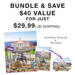 JMU Gift Set – James Madison University Print, Ornament & Postcard | Graduation, Alumni  College Gift Set