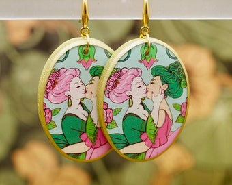 Sapphic Kiss - Art Earrings