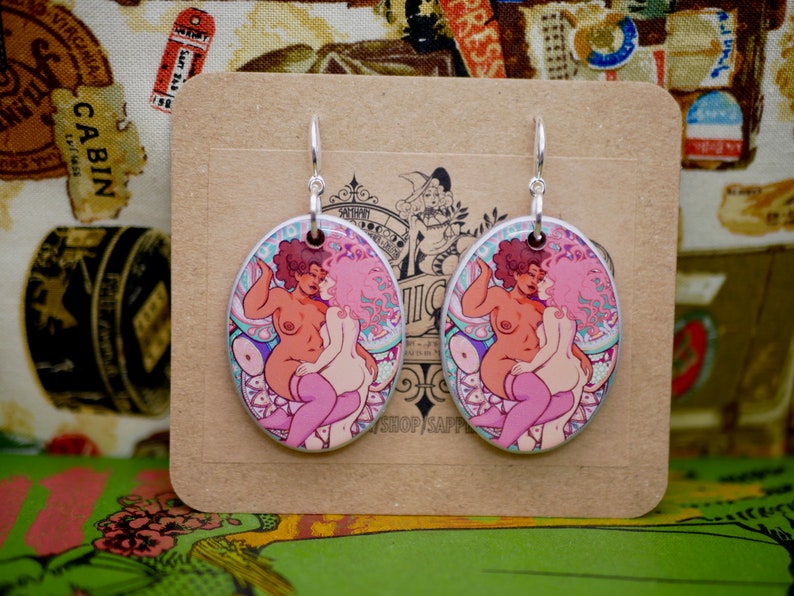 Sapphic Lovers Tarot Earrings image 7