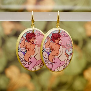 Sapphic Lovers Tarot Earrings image 1