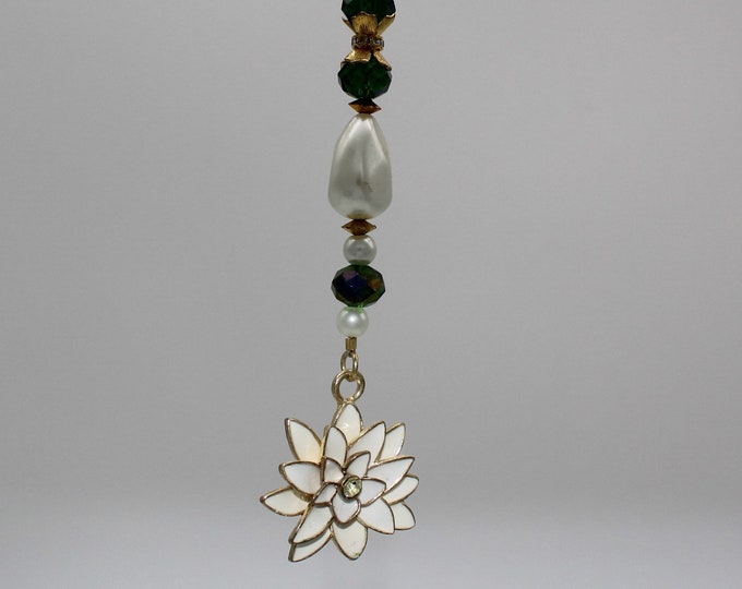 Beautiful Lotus Flower Rear View Mirror Car Charm Ivory Etsy