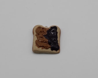 Peanut Butter & Jelly Pendant Hypoallergenic Polymer Clay Foodie Gift Food Novelty Necklace Jewelry Making Miniature Charm Realistic 674