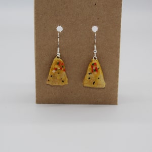 Nacho Chip Pico De Gallo Salsa Earrings Hypoallergenic Hook Earrings Polymer Clay Foodie Gift Food Novelty Drop Dangle Miniature