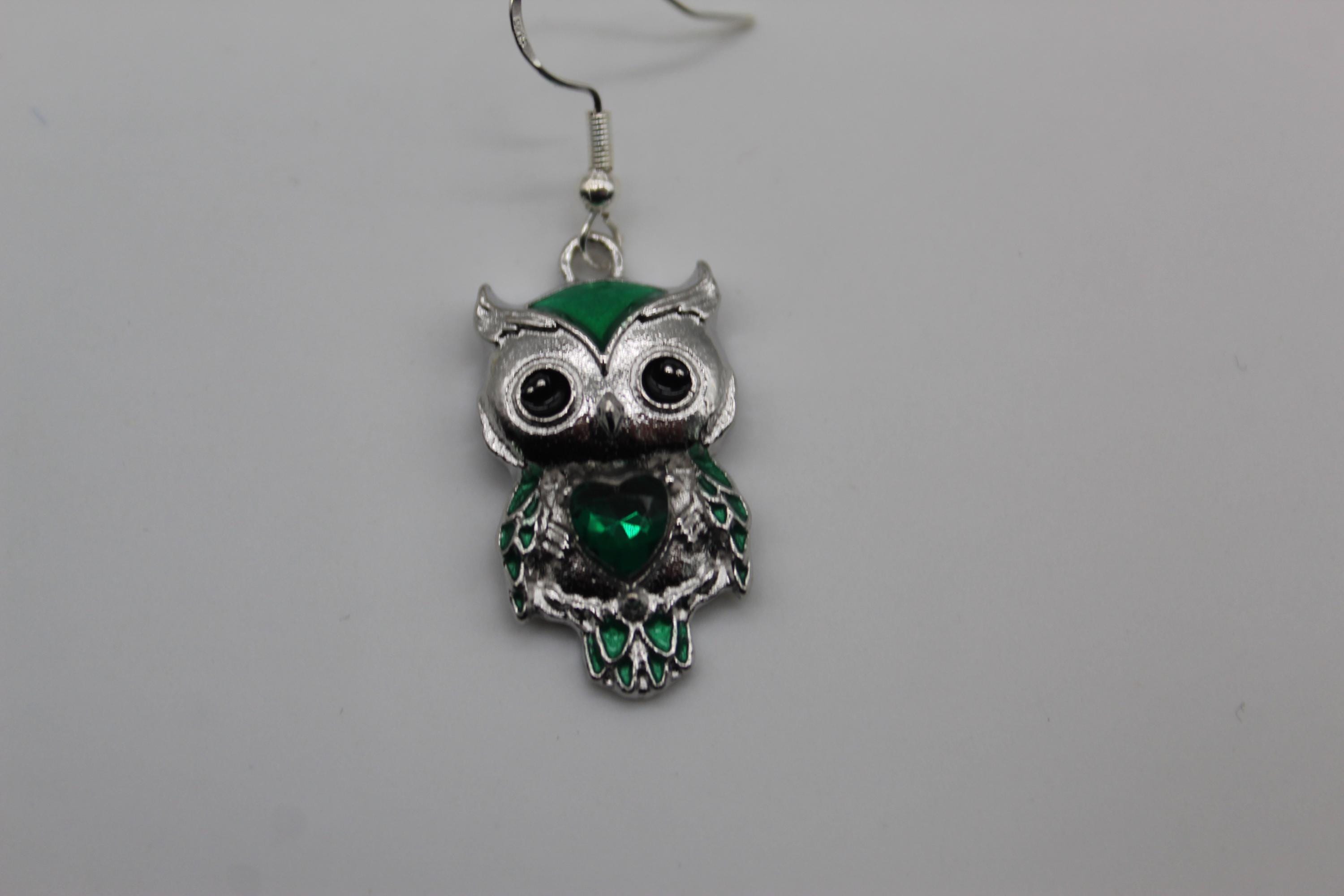 You Choose Pair Owl Earrings Hypoallergenic Earring Hooks Metal Gift Novelty Dangle Drop Silver  Cry