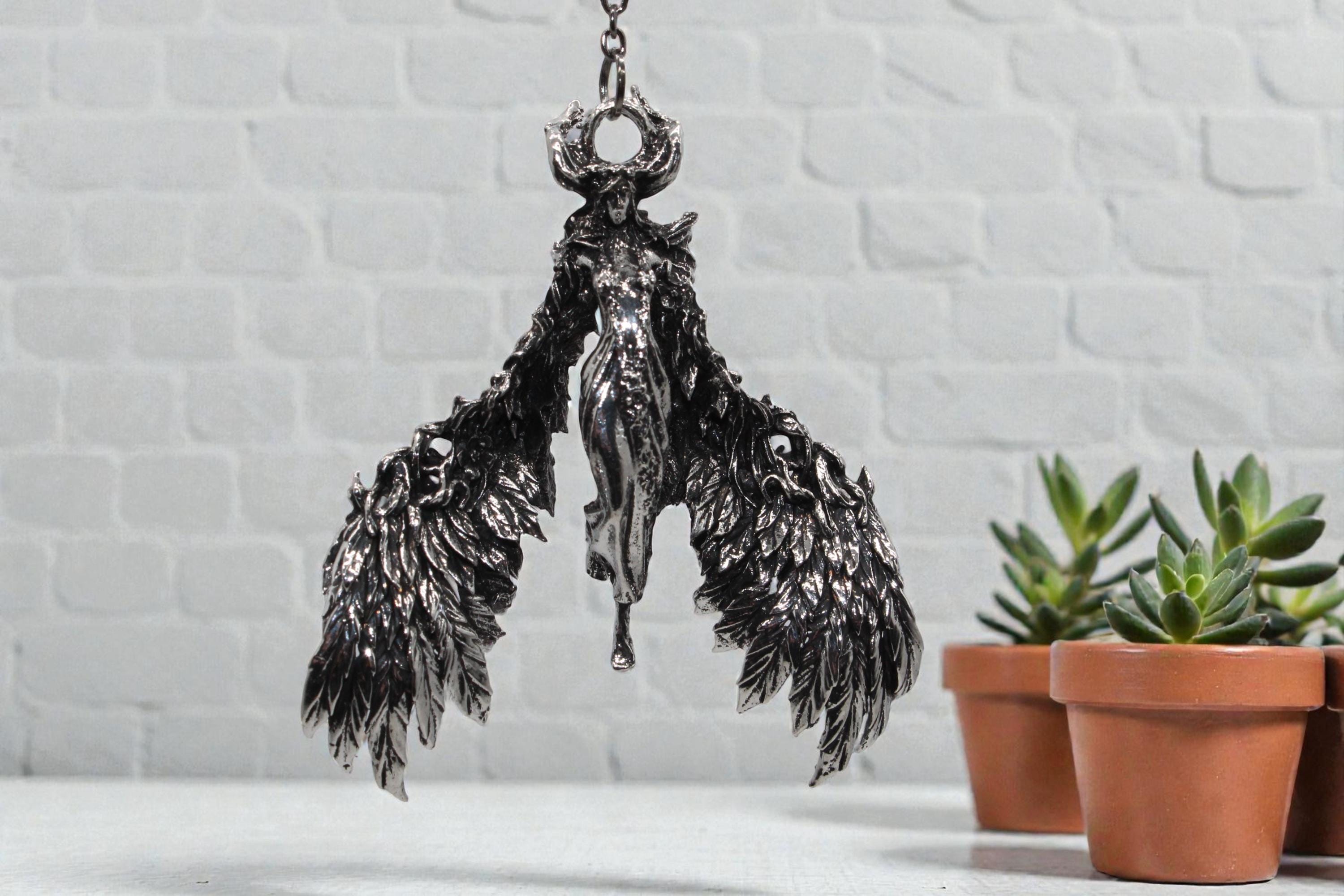 Fallen Angel Rear View Large Vintage Gothic Fallen Angel Rear View Mirror Car Charm Alloy ...