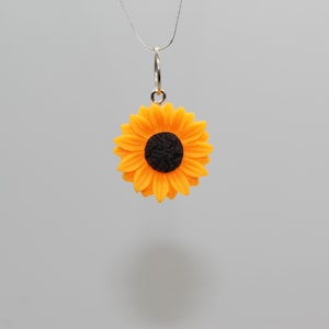Sunflower Charm Pendant Hypoallergenic Polymer Clay Novelty Necklace Jewelry Making Stocking Stuffer