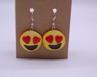 Heart Love Emoji Earrings Hypoallergenic Earring Hooks Polymer Clay Dangle Hook Drop 419