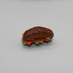 Ham & Cheese Croissant Magnet Food Foodie Collector Item Polymer Clay Refrigerator