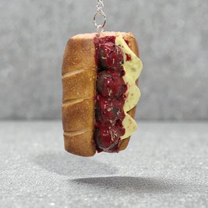 You Choose Meatball Sub or Hoagie Accessory Rear View Mirror Car Charm Food Foodie Collector Item Polymer Clay 097