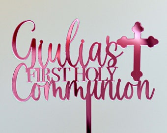 Personalised First Holy Communion Custom Cake Topper, Baptism Topper, Christening Topper, Acrylic, Laser Cut