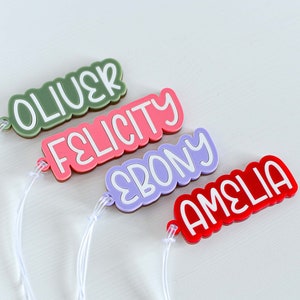 Personalised School Bag Charm Tag - Bubble Name Bag Tag - Acrylic Custom Name Tag - Back to School - Laser Cut