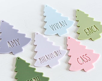 Personalised Christmas Tree Stocking Tag Acrylic Gift Custom Name Tag, Christmas Ornament, Christmas Present