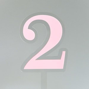 Number 2 Birthday Girl Two Cake Topper in Double Layered Acrylic, Laser Cut
