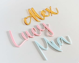 Encanto personalizado de pastel Fropper con nombre personalizado, acrílico, corte láser