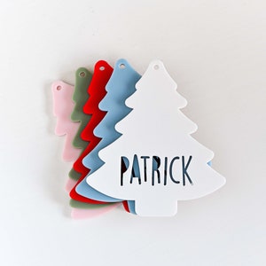 Personalised Christmas Tree Stocking Tag Acrylic Gift Custom Name Tag, Christmas Ornament, Christmas Present image 4