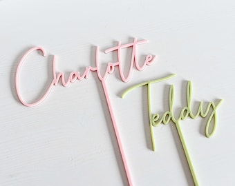 Personalised Birthday Custom Name Acrylic Cake Topper, Laser Cut