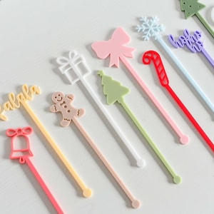 Weihnachtsgetränkerührer Tags, Acryl, Laser-Schnitt