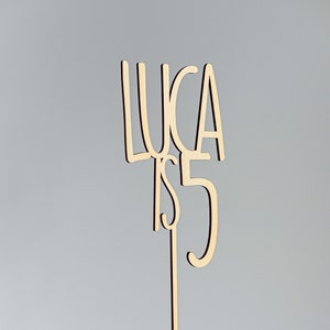 Personalised Happy Birthday Kids Party Custom Cake Topper Wooden Laser Cut