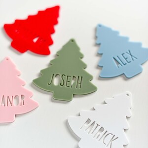 Personalised Christmas Tree Stocking Tag Acrylic Gift Custom Name Tag, Christmas Ornament, Christmas Present image 2
