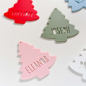 Personalised Christmas Tree Stocking Tag Acrylic Gift Custom Name Tag, Christmas Ornament, Christmas Present image 9