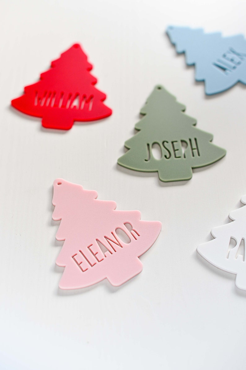 Personalised Christmas Tree Stocking Tag Acrylic Gift Custom Name Tag, Christmas Ornament, Christmas Present image 9