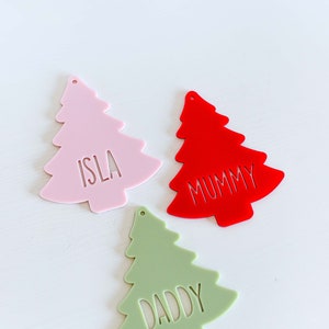 Personalised Christmas Tree Stocking Tag Acrylic Gift Custom Name Tag, Christmas Ornament, Christmas Present image 5