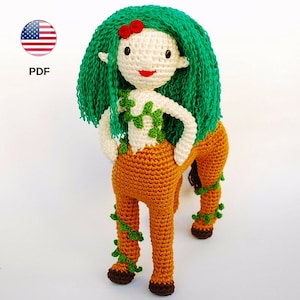 Amigurumi centaur pdf pattern. Fantasy creature crochet doll. Empowering feminist doll of Mother Nature. Sagittarius toy (PDF in ENGLISH)