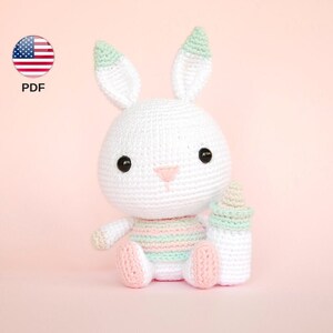 Amigurumi pattern: Baby bunny. Crochet bunny, nursery decor, gender neutral baby shower gift, crochet rabbit, plush (PDF pattern in English)