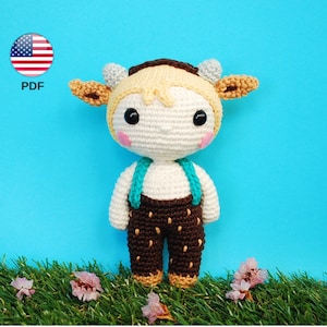 Modello Amigurumi: ragazzo in costume da fauno. Modello carino per bambola all'uncinetto. Fauno Amigurumi, satiro, giocattolo cosplay, mostro all'uncinetto (PDF in inglese)