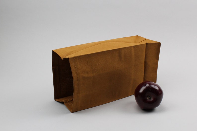 The Brown Bag // Caramel Brown UNWAXED Canvas Lunch Bag, an updated, eco-friendly classic image 3