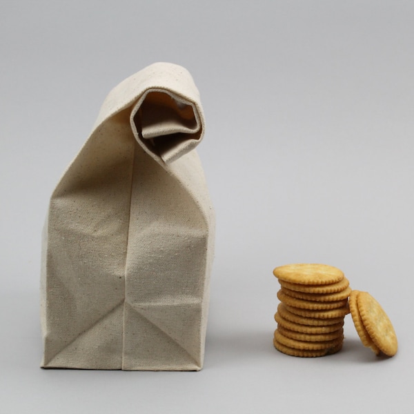 The "Brown" Bag // Natural Undyed WAXED Canvas Lunch Bag, an updated, eco-friendly classic