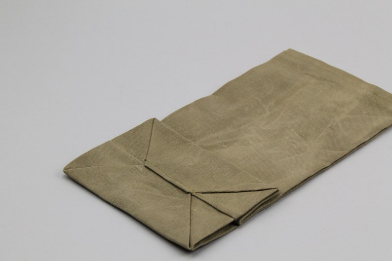 The brown Bag // Moss Green WAXED Canvas Lunch - Etsy