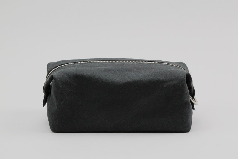 The Jack Dopp Kit // Black Waxed Canvas Expandable Dopp Kit / Etsy