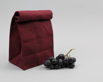 The "Brown" Bag // Burgundy WAXED Canvas Lunch Bag, an updated, eco-friendly classic